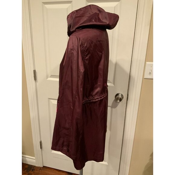 Juicy Couture Maroon Purple Button-Up Hooded Wind Breaker Jacket, Size Small - Picture 6 of 11